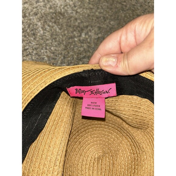 Betsy Johnson Sun Hat 100% Paper Rainbow Bow Womens Beach‎ Floppy - Picture 4 of 4